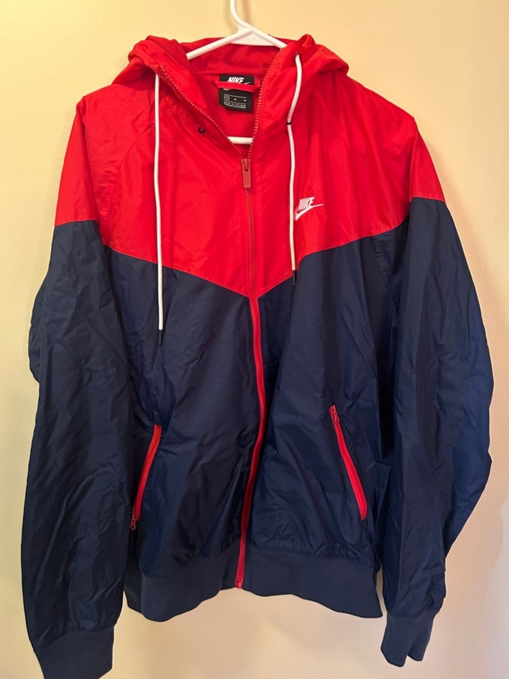 Nike Sportswear Windrunner Jacket Men’s Navy Red Hooded Windbreaker Zip-Up